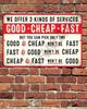 Good Cheap Fast Service Sign Aluminum Metal Rustic Funny Garage Man Cave