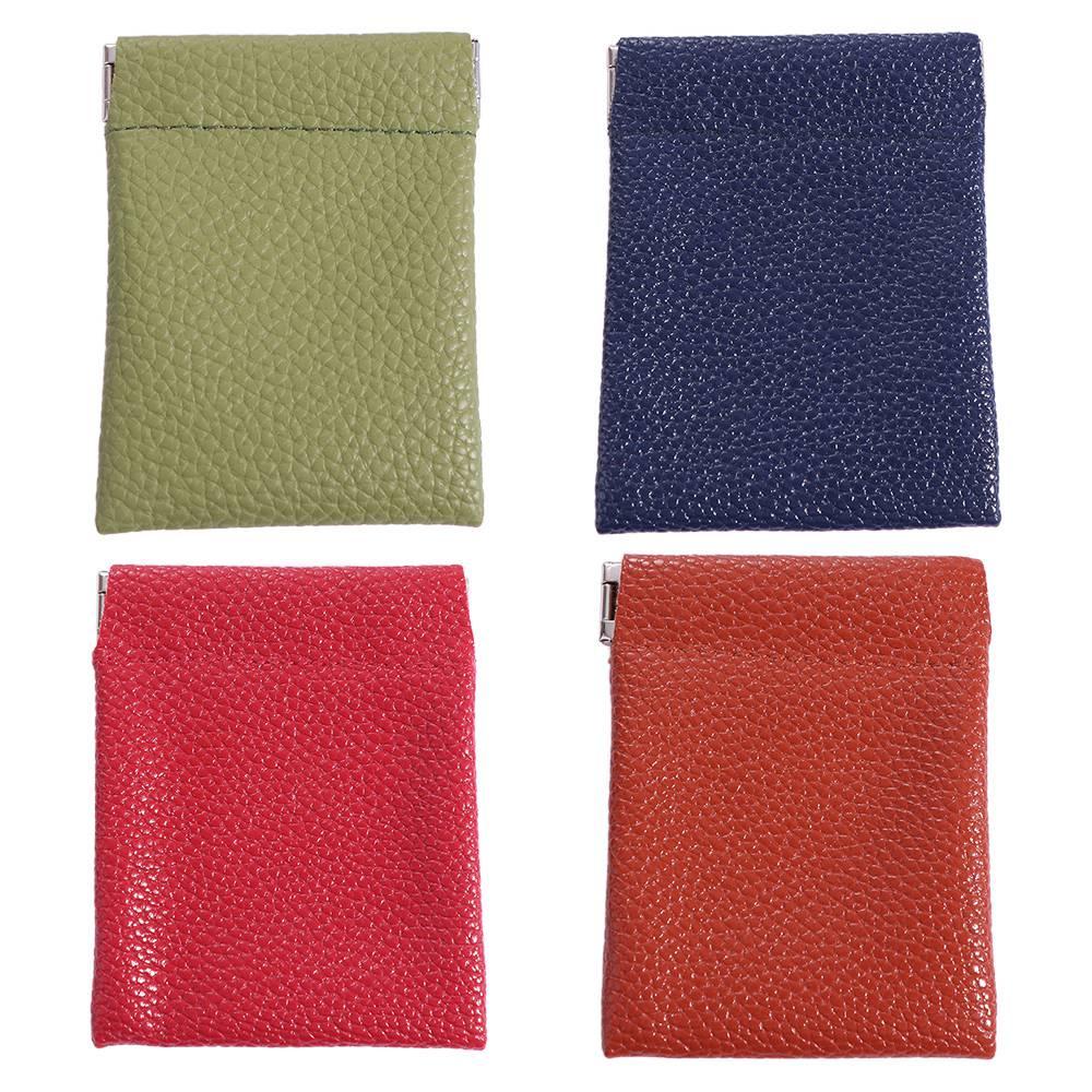 Waterproof Leather Makeup Coin Purse Self-closing Mini Makeup Bag  Jewelry Packing