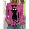 Fashion Design Women's 3D Printed Kawaii Cat Pattern Long Sleeve