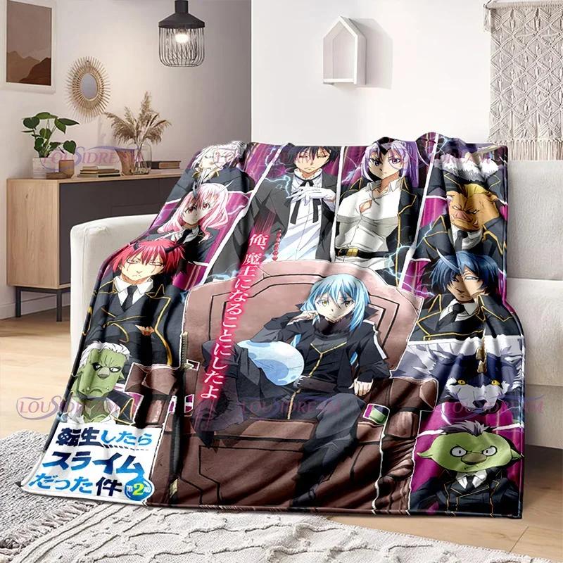 That Time I Got Reincarnated As A Slime Blankets Anime Cartoon Rimuru Tempest Blankets Home Flannel Blanket Sofa Throw Blanket