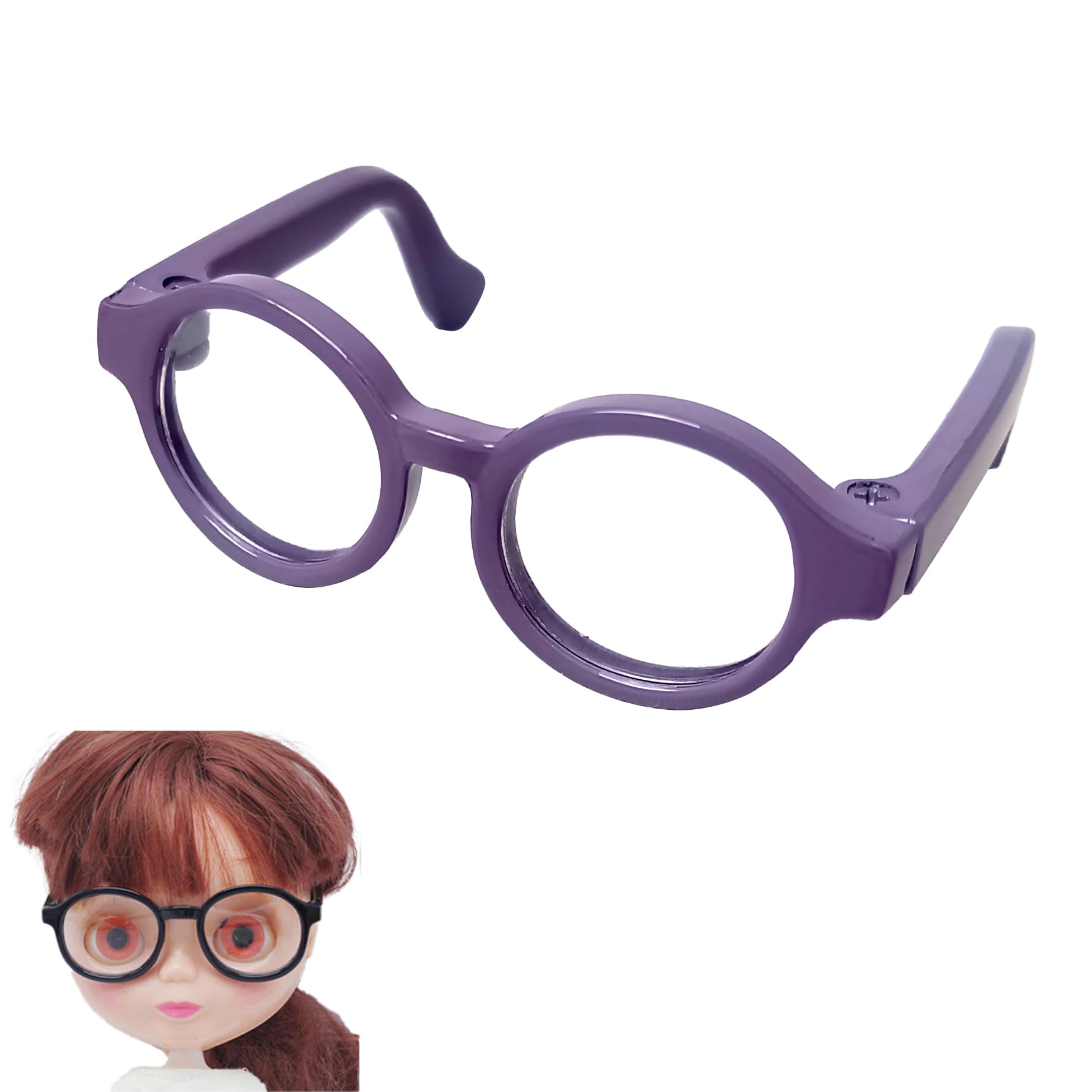 

DOYOUCOTO Plush Toy Glasses Doll, Chibi Plush, Oshikatsu, Round Glasses, Mini Doll Parts, Small Plush Toy, Pet Figure, Handmade Material (Deep