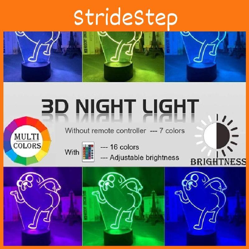 Jake Adventure Time The Dog Bend Over Figure 3d Night Light Acrylic Panel Base