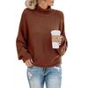 Women's Thick Yarn High Neck Pullover Sweater - 2019 Autumn/Winter Knitwear Collection for European and American Fashion.