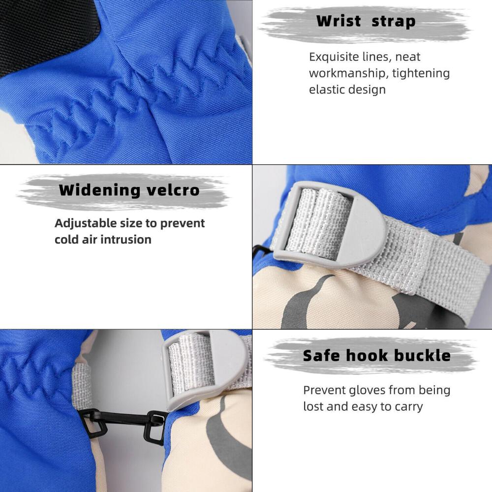 Winter Waterproof Warm Kids Boys Girls Gloves Snow Snowboard Long-sleeved Mitten Windproof Waterproof Children Ski Gloves