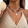 Stylish Beaded Necklace Shell Charm Necklace Neck Accessory Collarbone Necklace Beads Texture Suitable for Everyday