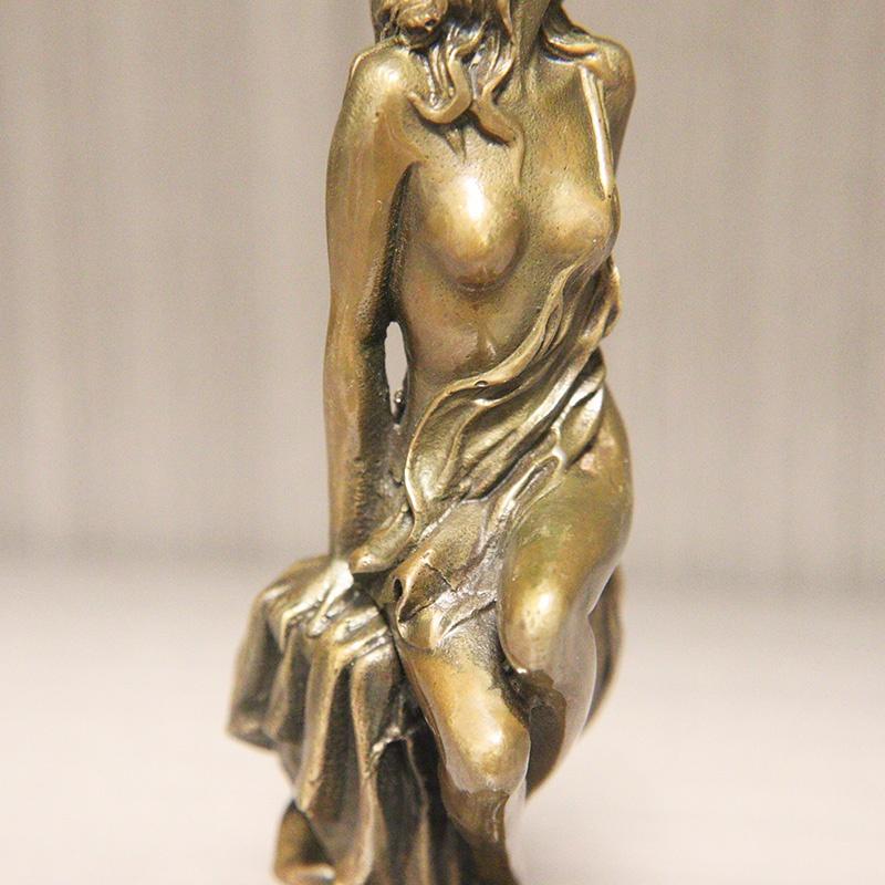 1Pc Beautiful Oriental Women Sculpture Desktop Ornament Antique Brass Female Statue Arts Home Fashion Indoor Decors Craft