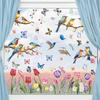 9 Lenzuola/Set Primavera Finestra Cling Fiore Colorato Uccelli Farfalle PVC Impermeabile Riutilizzabile Decorazione Elettrostatica Vetro Adesivo Decalcomania