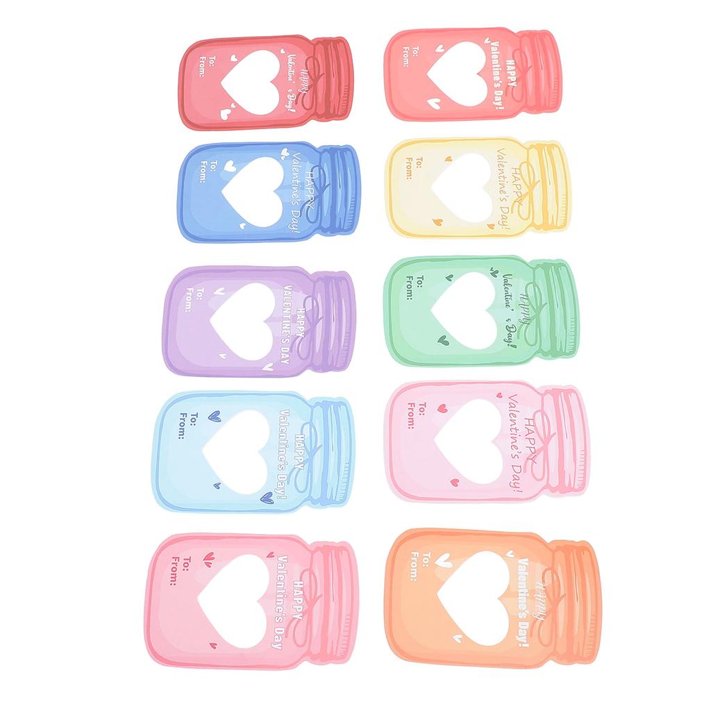 30 ks Valentýnských přání pro děti Výměna dárků ve sklenici Valentýnské DIY přáníčka s plastem