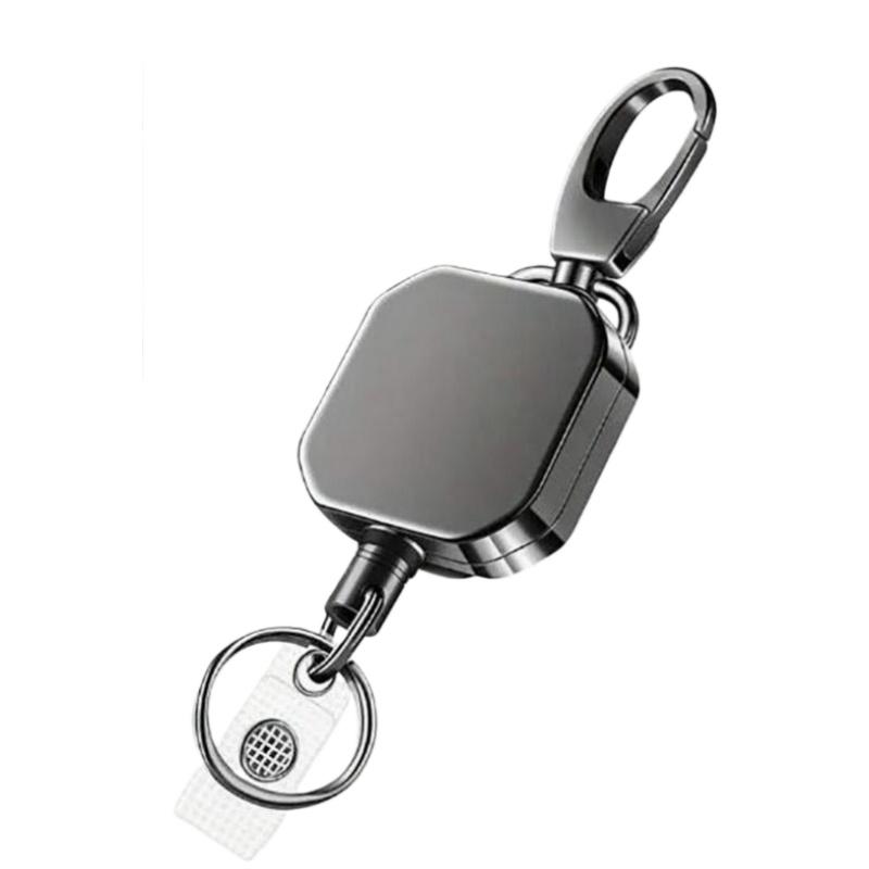 1 Pezzo Portachiavi a Filo Metallico Retrattile Robusto Bobina Badge Estraibile Laccio per Badge Identificativo Porta Badge Biglietto da Visita Bobina Anello a Molla Strumento da Esterno