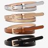 Women's Candy Color Thin Leather Belt with Square Buckle - Versatile Fashion Accessory
