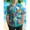 Men's High Street Graphic Hawaiian Shirt Summer Man Short Sleeve Loose Casual Fashion Street Style Vacation Beach Tops