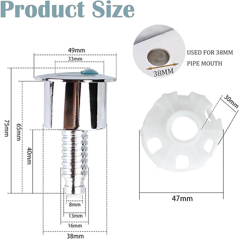 Toilet Flush Button Round Head Dual Flush Toilet Push Button Toilet Tank Button Water Tank Accessories Replacement Toilet Button