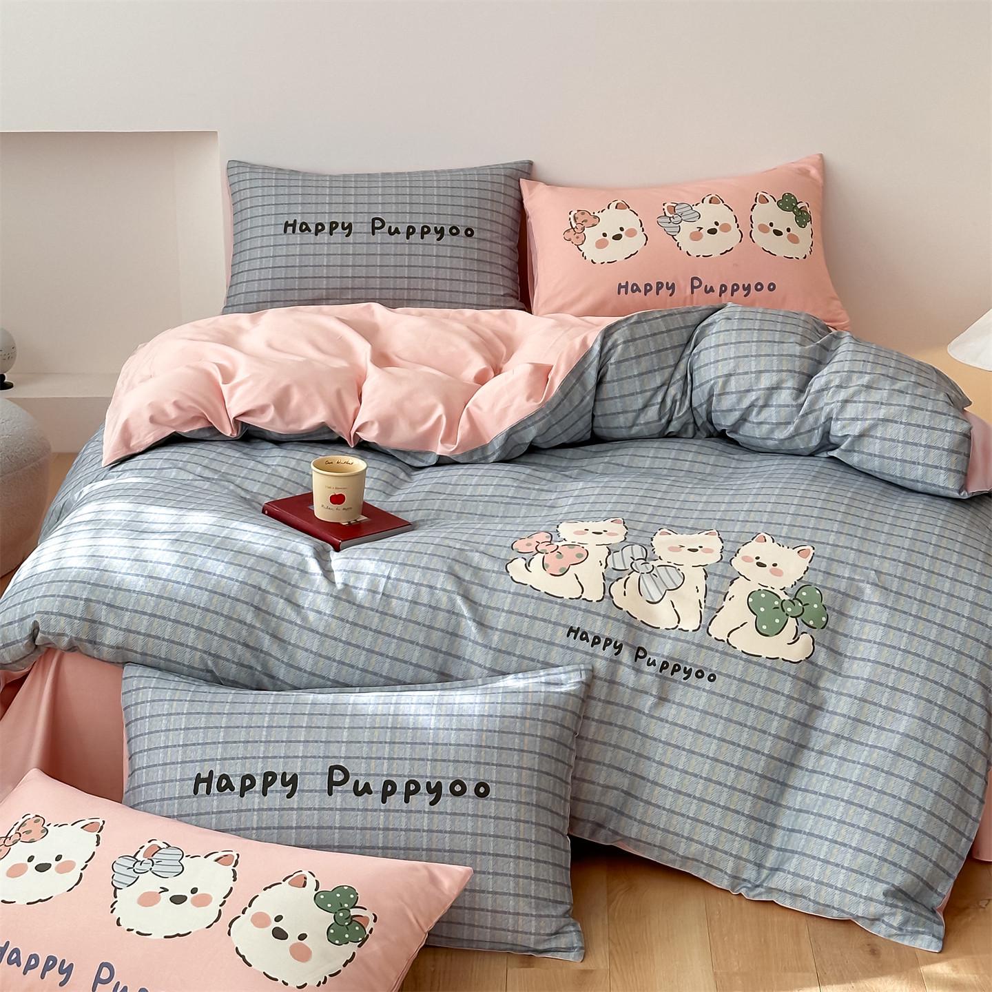 

Spring Cotton Digital Print Large Size Dormitory Bedding Set 1.5m Bed Sheet Set (4 pcs)