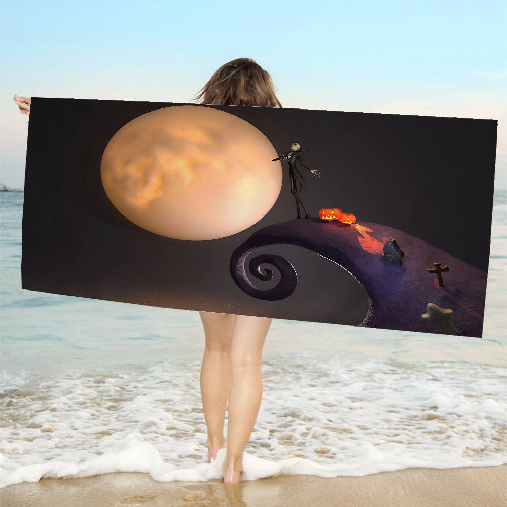 The N-Nightmare B-Before C-Christmas Bath Towel Microfiber Soft Water Absorbing Breathable For Girl Kids Decorative Beach Towel