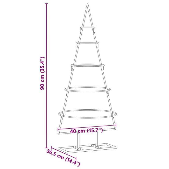 VidaXL Arbre de Noël en métal Doré 90 cm Acier peint par poudre, Arbre de Noël métal contemporain, déco saisonnière, 42019152