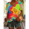 Womens V-Neck Short Sleeve T-Shirt With 3D Printed Striped Loose Fit Casual Chic Top 2025