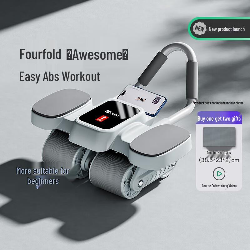 Keep Automatic Rebound 4-Wheel Ab Roller with Elbow Support