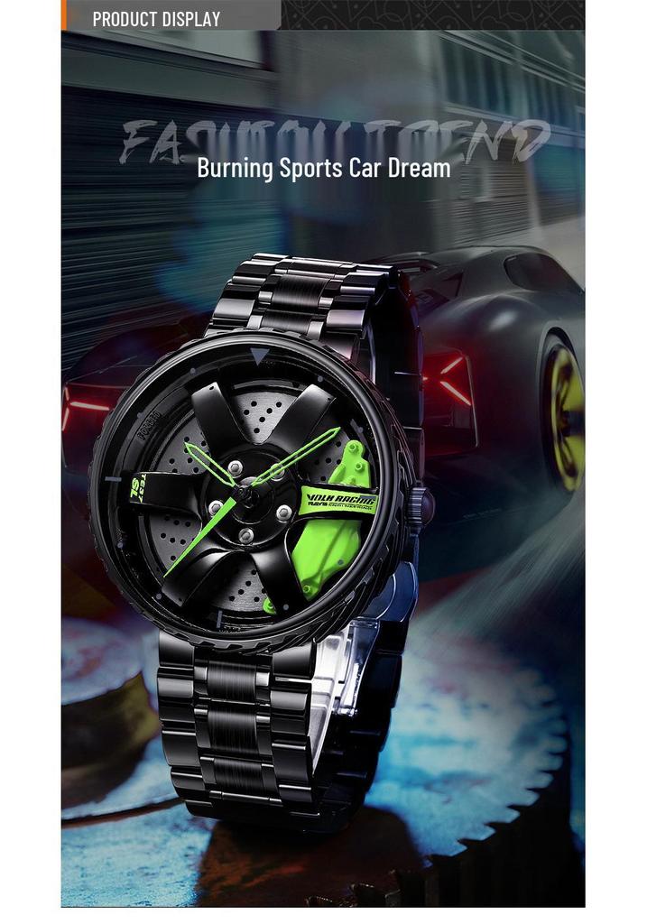 SVJ Men's Large Dial Waterproof Luminous Wristwatch with 3D Hollow Design