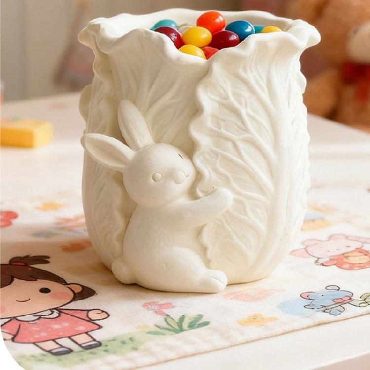 Multipurpose Silicone Mould Rabbits Cabbage Planter Accessory With Cement Jewelry Making Supplies
