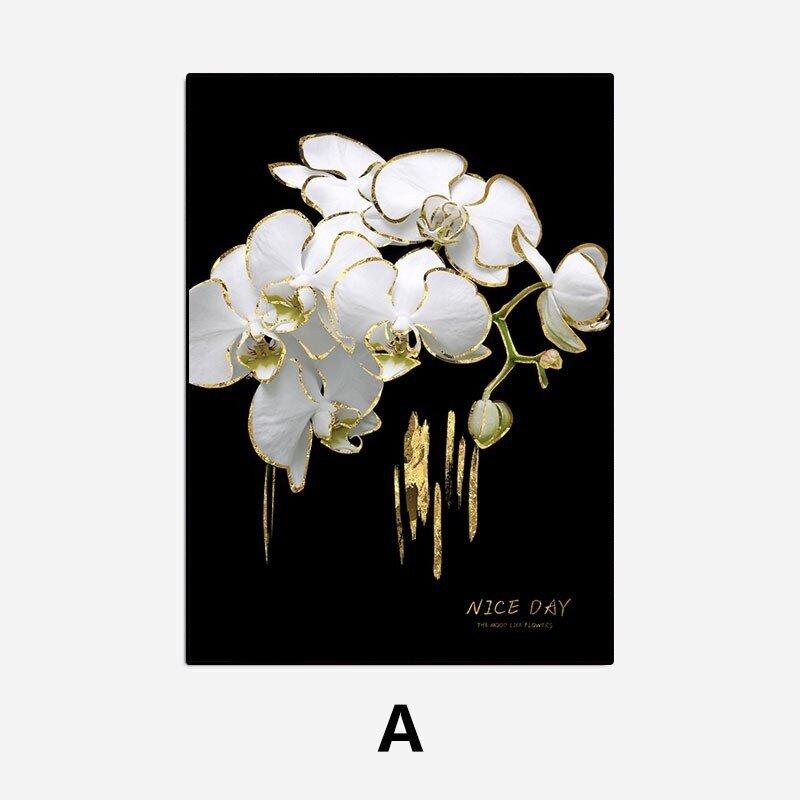 

Современный черный фон белые цветы холст картины принты художественные картины настенные декоративные постеры для спальни отель домашний декор 50x70cm No Framed