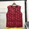 Women's Vest Down Cotton Vest Women's Large Size Winter Warm Vest Thickened Vest Short Vest Jacket Back Elastic Waist