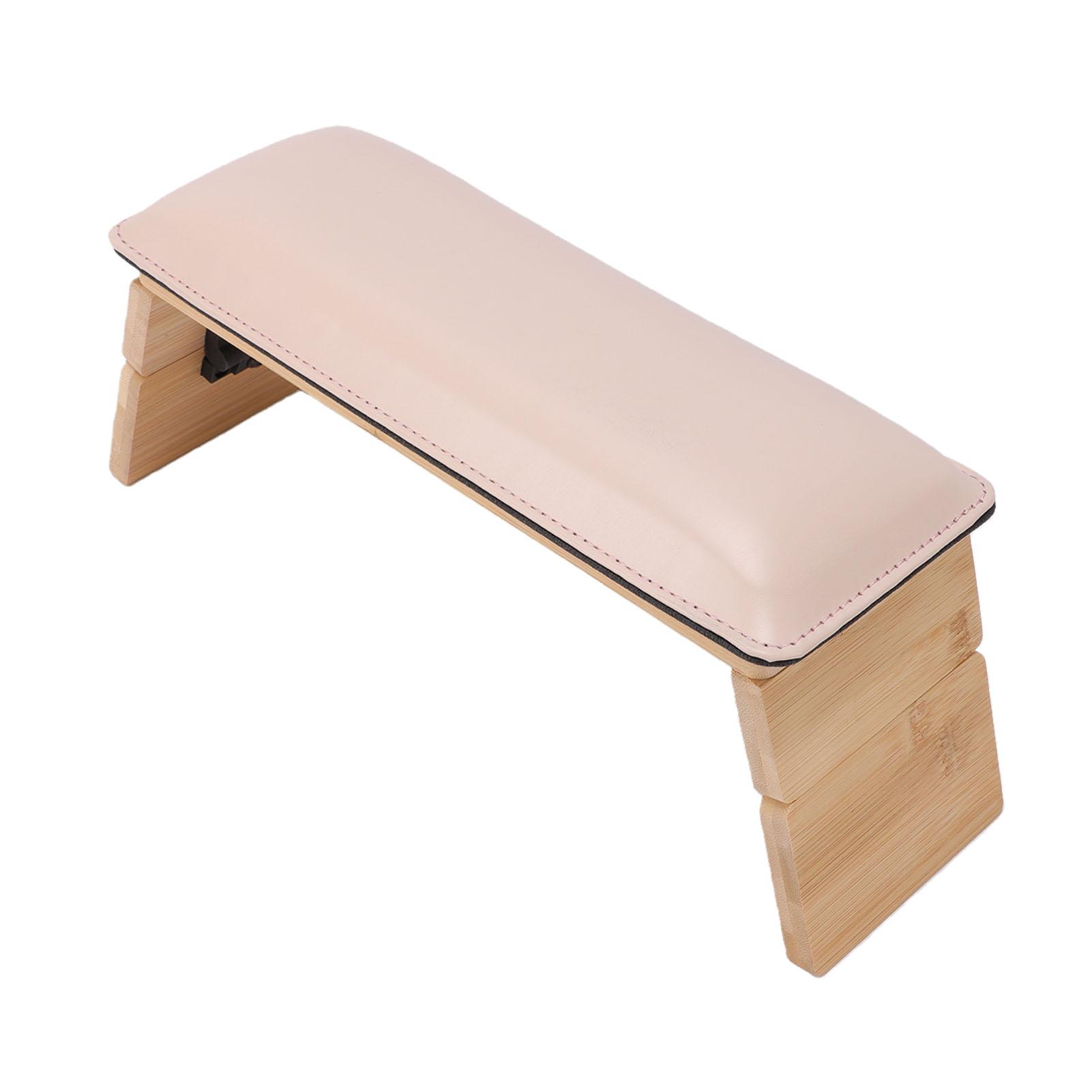 

Foldable PU Leather Nail Hand Rest 3 Heights Nail Arm Rest for Nail Tech Salon Home Use Pink
