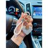 1pc Crystal Rope Clay Heart Car Keychain