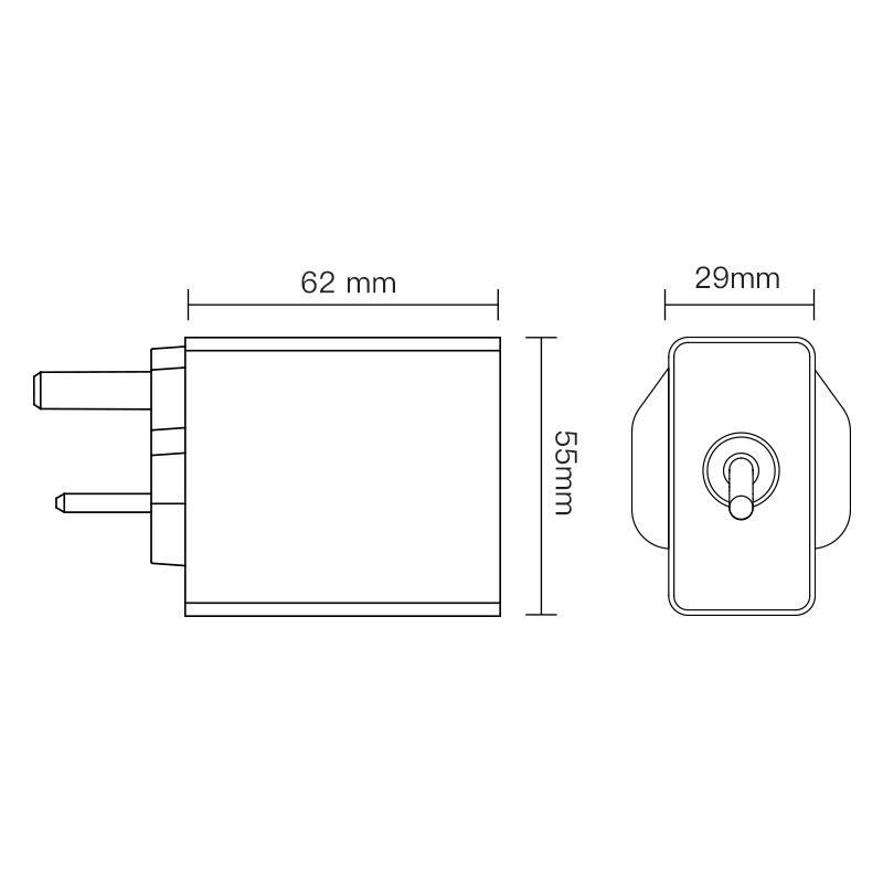 PD30W/45W Plug-in Type with Type-C Cable British-compliant Multi-protocol Charger, UK, BIS Plug PD Power Supply