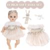 Realistic 14inch Vinyls Newborns Baby Girl Doll Realistic Child Toy Soft Doll Vinyls with Stuffed Toy Collectible
