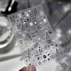 Fashion Silver Metallic Texture Nail Stickers 5D Embossed Stars Bow Love Cat Wings Nail Art Stickers DIY nail decoration