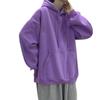 Korean Style Casual Unisex Hooded Pullover Sweatshirt - Long-Sleeved, Solid Color, Perfect for Spring and Autumn.