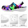 White EVA Clogs with Moon Star Print, Lightweight Slip On Garden Shoes, Breathable Beach Sandals, Indoor Outdoor Slippers for Men Women