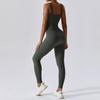 European and American Seamless Knit Yoga Jumpsuit - One-Piece Vest and Long Pants Sportswear