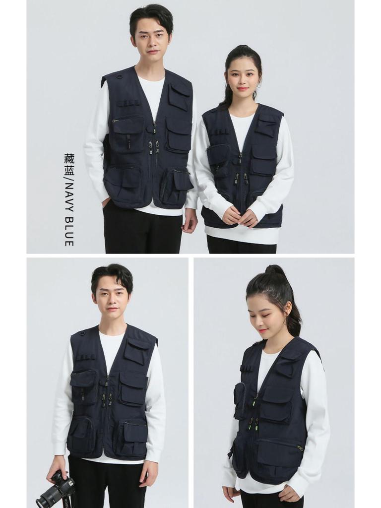 Customizable Multi-Pocket Photography Vest: Tactical Workwear for Directors, Reporters, and Media Professionals