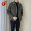 Corduroy Jacket Men's Autumn Winter Workwear Lapel Loose Velvet  Solid Color Clothing