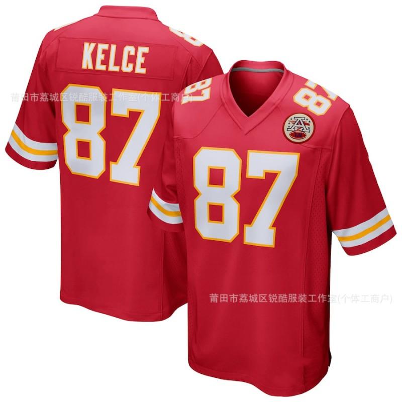 Kansas City Chiefs Patrick Mahomes 15 Haftowany Koszulka Piłkarska NFL Męska Ubranie Kibica