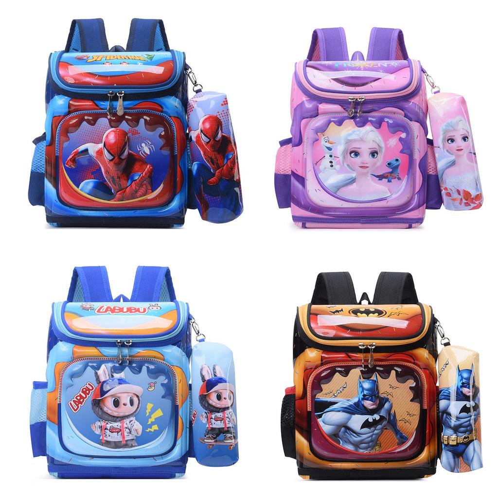 Spiderman Melody Sofia Labubu Elsa Iron Man Backpack With Breathable Oxford Fabric For Boys And Girls