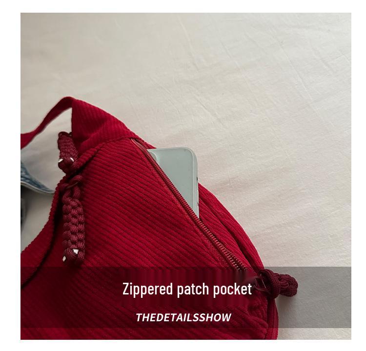 Women's Trendy Autumn 2025 Corduroy Shoulder Bag - Large Capacity Crossbody for Versatile, Casual Commutes