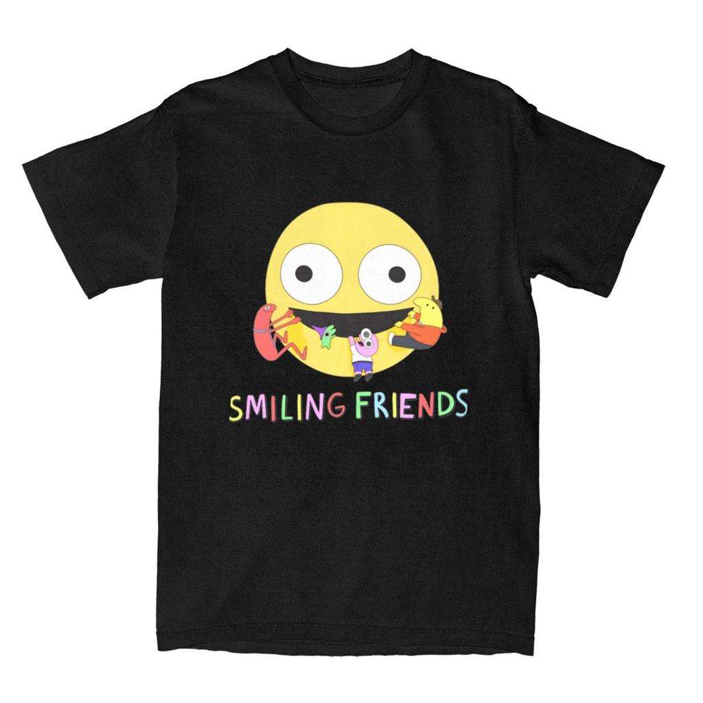 Men Women TShirt Smiling Friends Logo TShirts Harajuku Animated Television Summer Tee Shirt Custom Logo Pure Cotton Tops Gift