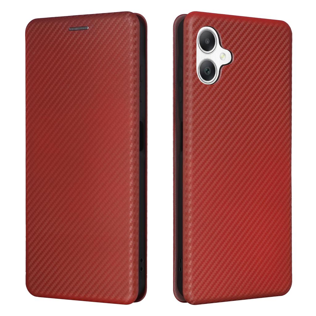 For Samsung Galaxy A06 4G Case Carbon Fiber Texture Drop-Proof PU Leather Phone Cover