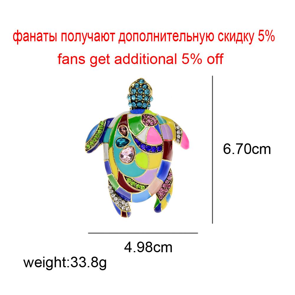 Colorful Enamel Sea Turtle Brooches For Women Rhinestone Fashion Animal Pin Vintage Accessories High Quality New