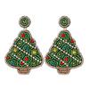 Christmas Tree Merry Christmas Earrings Santa Claus Boots Ear Stud Handmade Beaded Ear Drop  Woman