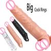 Big Cock Rings Sexleketøy for menn Dildo Penis Ringer Forsinkelse Penis Forstørre ermer Sterkere ereksjonsforbedring Voksenleketøy for par