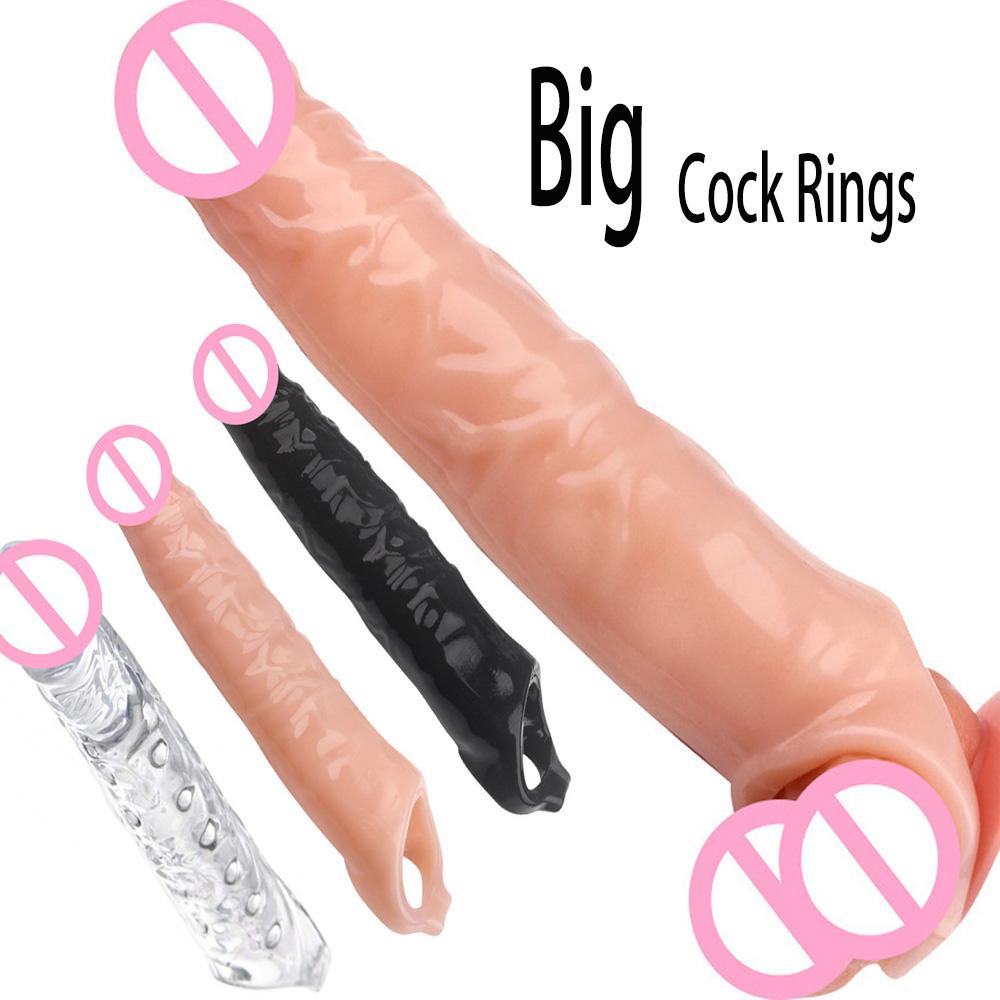 Big Cock Rings Sex Toys for Men Dildo Penis Rings Delay Penis Enlarge Sleeves Stronger Erection Enhancement Adult Toy for Couple