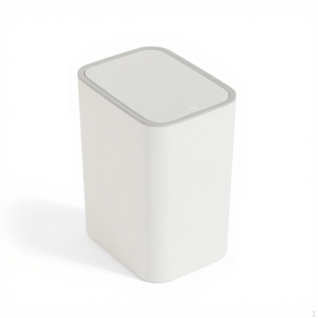 Mülleimer, Drückdeckel, Badezimmer Küchenabfalleimer, Modernes Design Weiß 24,5x17,5x33cm
