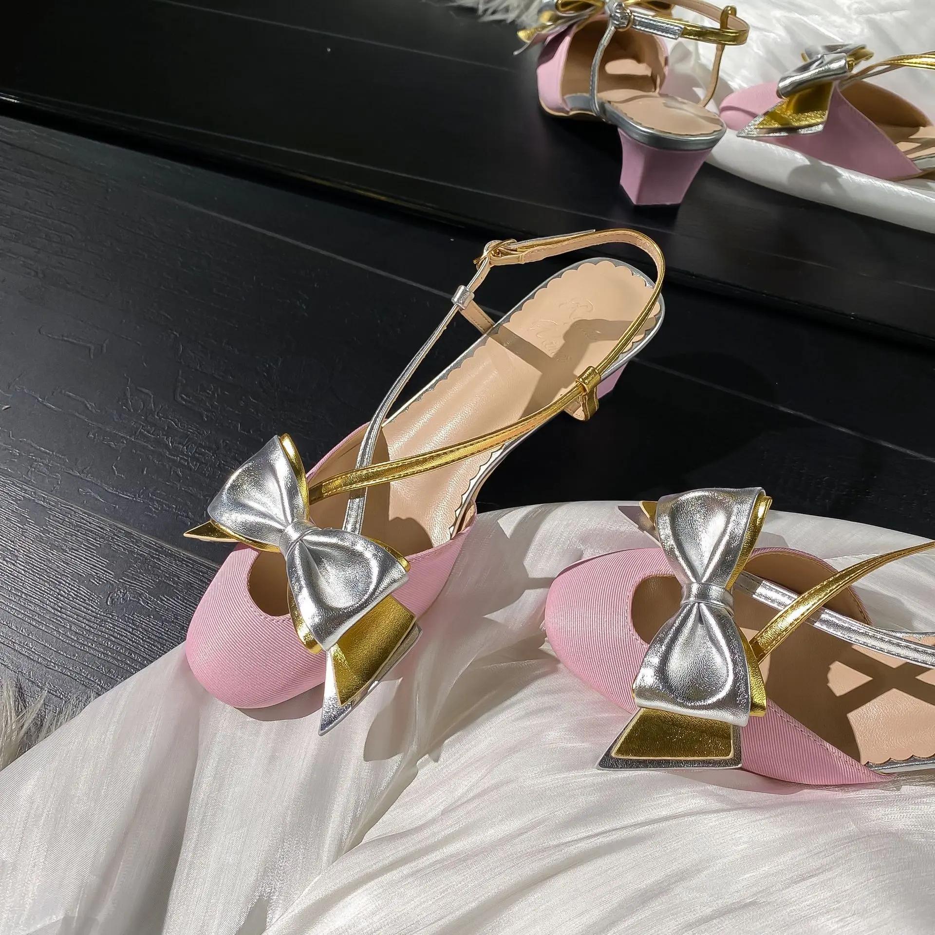 

Mary Janes for Woman Genuine Leather Round-toe Slingback Woman Sandals Butterfly-Knot Decora Gladiator Sandals Zapatos De Mujer 40