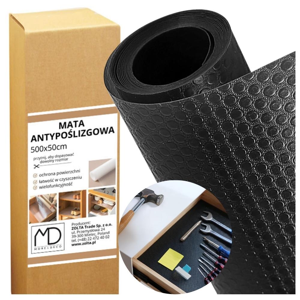 Anti-slip mat black 500x50cm thick and flexible for garage tools