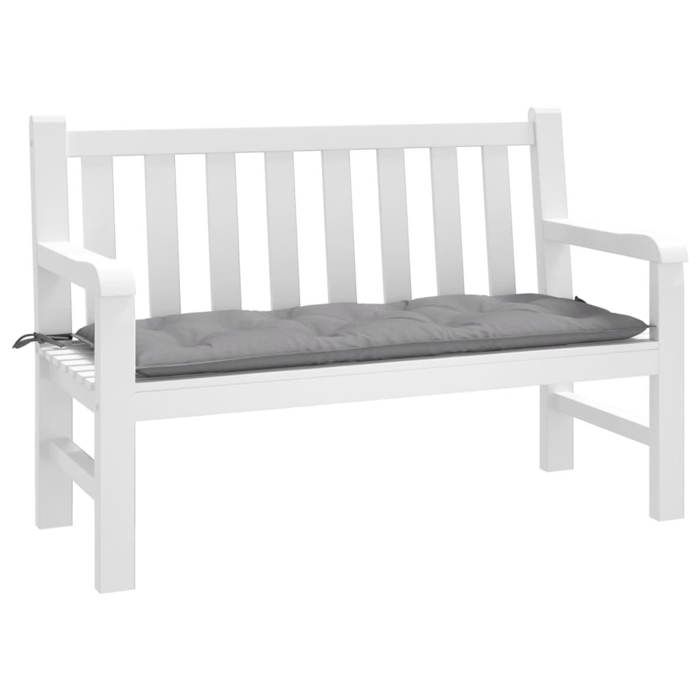 VidaXL Coussin de Banc de Jardin, Revêtement de Banc avec Jeux de Cordes, Coussin d'Extérieur Imperméable, Gris 120x50x7 cm 361584