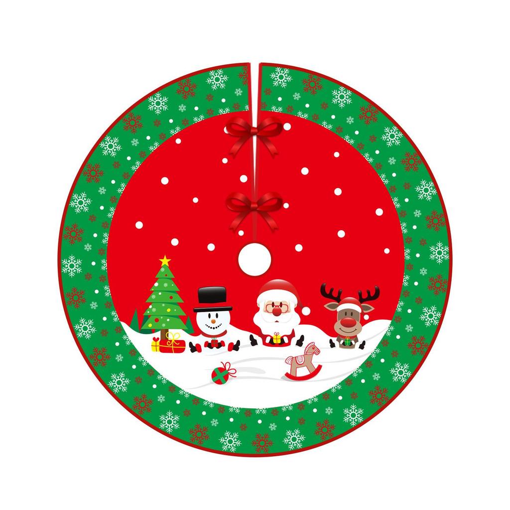Christmas Tree Skirt Craft Christmas Decorations Cartoon Print Ornaments Christmas Supplies