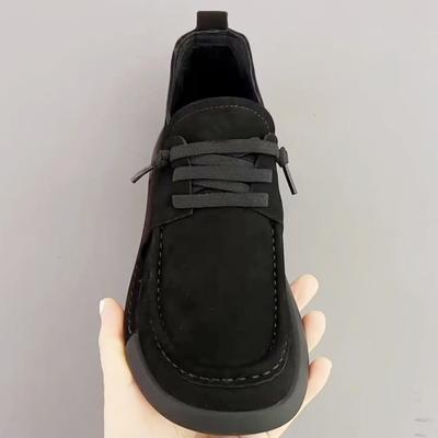Men's Shoes 2025 New Soft Leather Lightweight Versatile Breathable Casual Shoes Fashion Trend Retro Casual Flat Baseplate Shoes